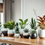 L'art de la symétrie : organisez vos plantes d'intérieur avec des cache-pots pour un intérieur harmonieux