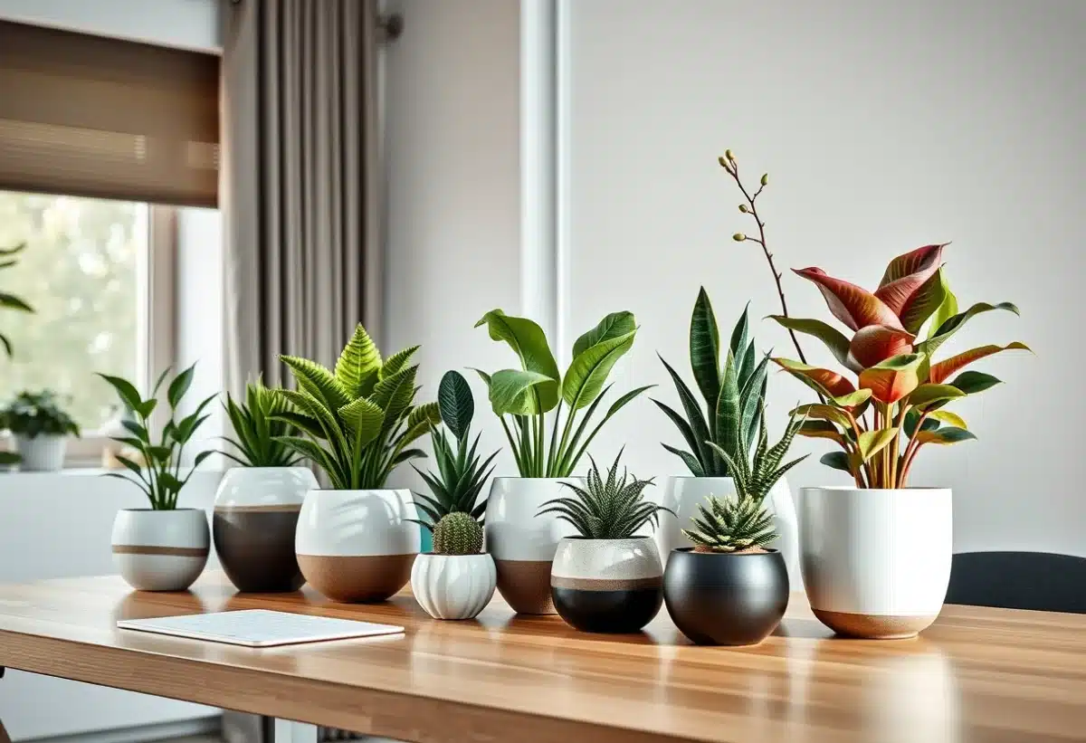 L'art de la symétrie : organisez vos plantes d'intérieur avec des cache-pots pour un intérieur harmonieux